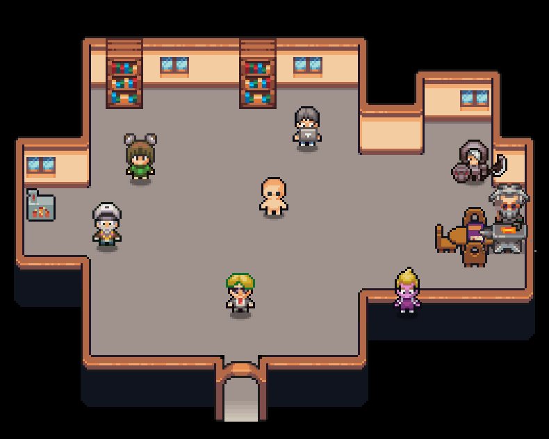 The Landing Isle common room and its guides
